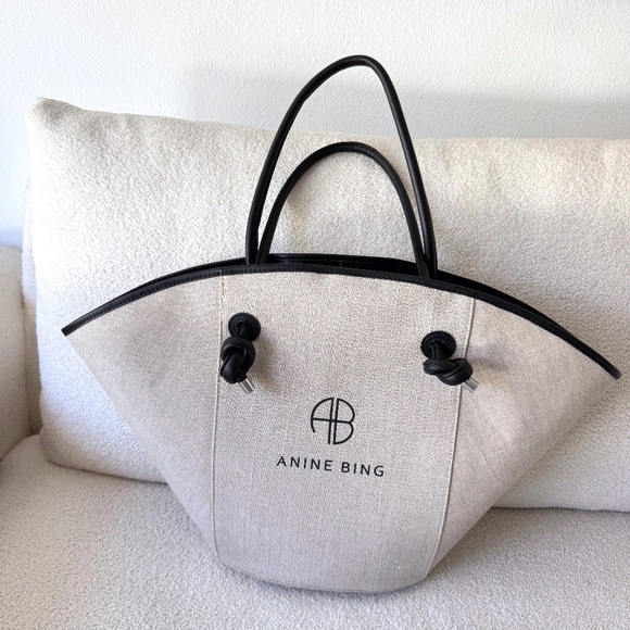 ANINE BING Taylin Linen Tote Bag - Picture 1 of 4